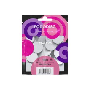 פצירות דביקות חד-פעמיות לדיסק פדיקור PODODISC STALEKS EXPERT 25, גריט 100, 25 מ"מ, 50 יח'