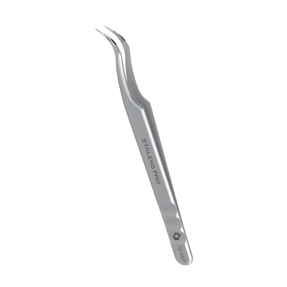 פינצטה לריסים מעוקלת STALEKS EXPERT 45/1